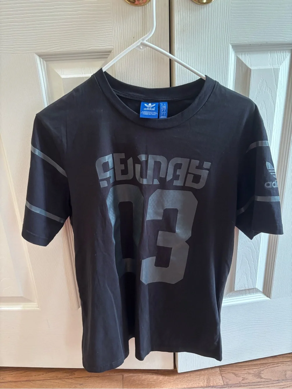 adidas Black Tee with Gray Graphic '03'